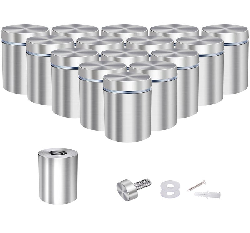 Osring 16pcs Wall Standoffs Holder 1 x 1-1/5 Inch Sign Standoff Mounting Hardware, Stainless Steel Advertising Nails for Picture Acrylic Display, Black - Image 1